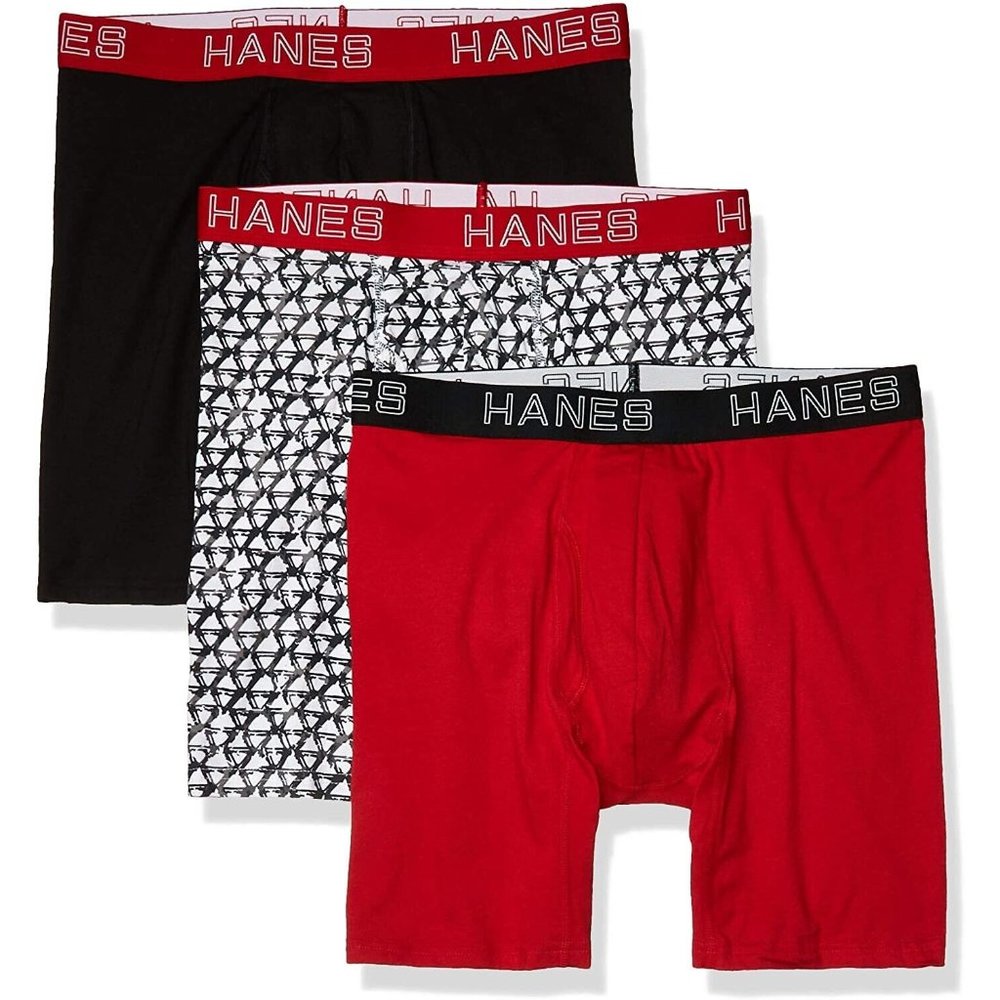 3 Pairs HANES ULTIMATE COMFORT BOXER Briefs Underwear Men Small S 28-30"